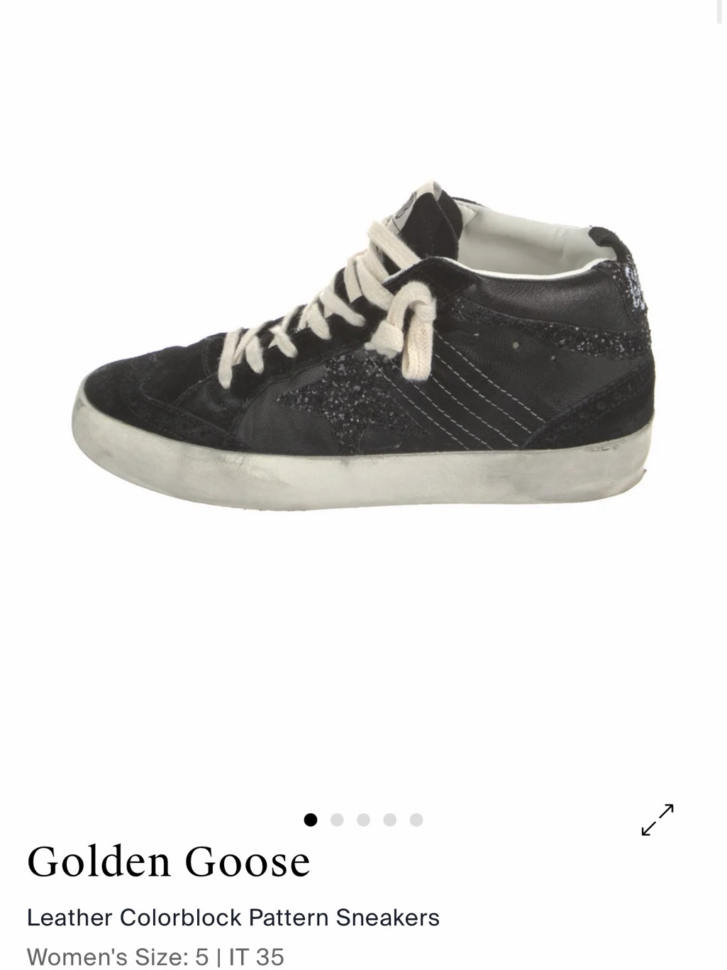 Authentic Golden Goose Women Black High-Top Sneakers Authentic